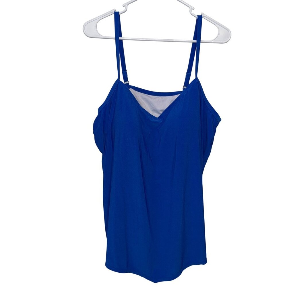 American Beach Blue Tankini Top 2X Adjustable Straps
